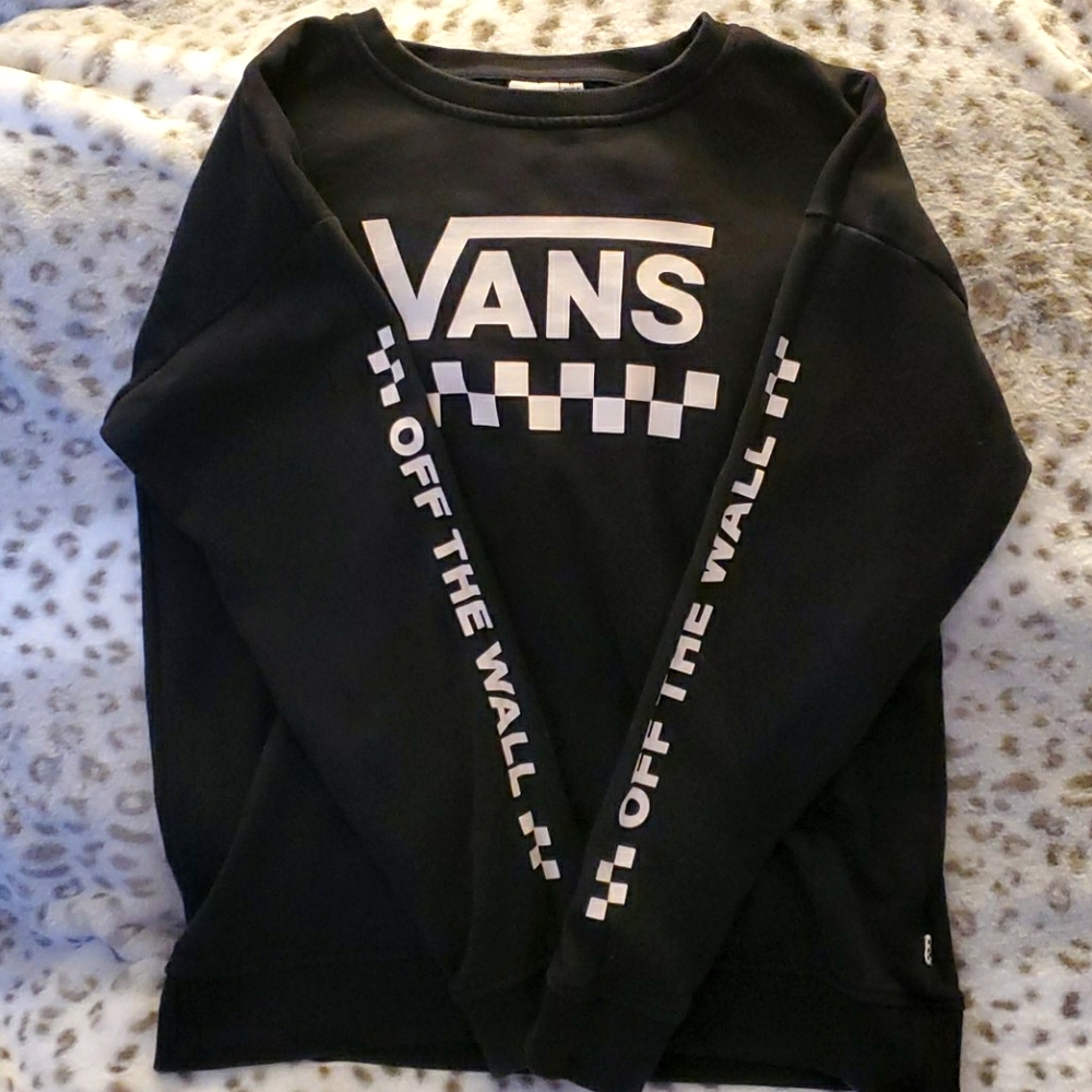 Vans Too Much Fun Black Crew Neck Sweatshirt